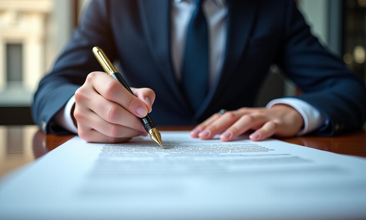 Professionisti che firmano un contratto commerciale in un ambiente industriale